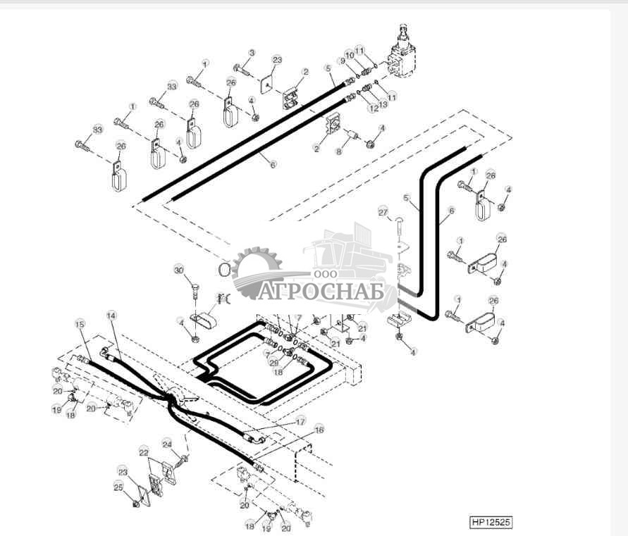 Steering Hoses, R.H. Side 